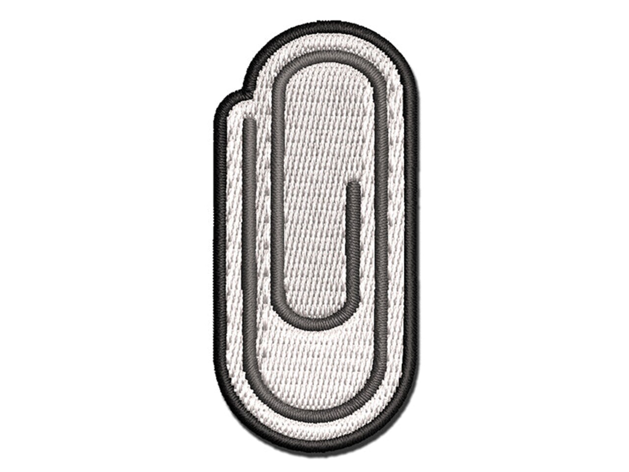 Paper Clip Symbol Multi-Color Embroidered Iron-On or Hook & Loop Patch Applique